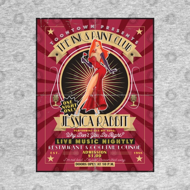 Jessica Rabbit Nightclub Poster by Alema Art